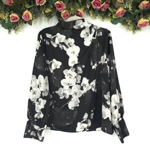 Worthington Petite Plus Size Black and White Orchid Blouse Size PXXL NWT